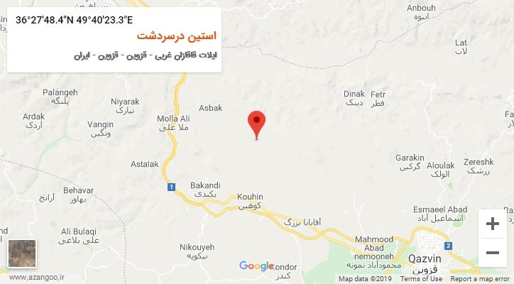 روستای استین درسردشت بر روی نقشه