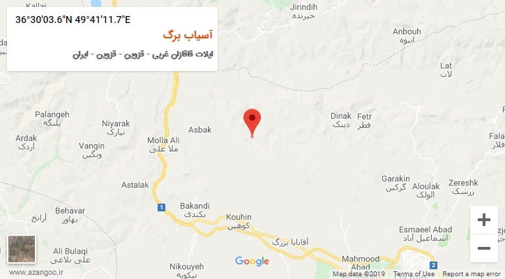 روستای آسیاب برگ بر روی نقشه