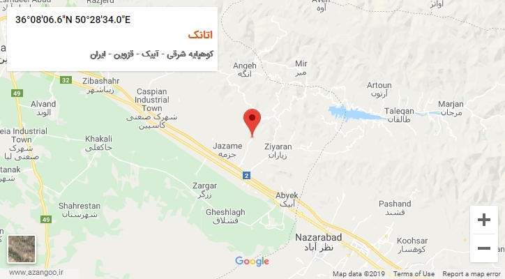 روستای اتانک بر روی نقشه