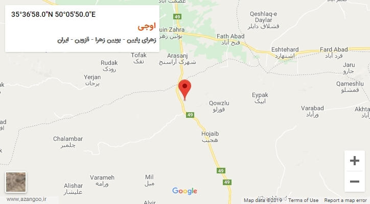 روستای اوجی بر روی نقشه