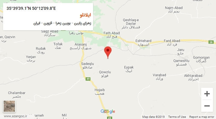 روستای ایلانلو بر روی نقشه
