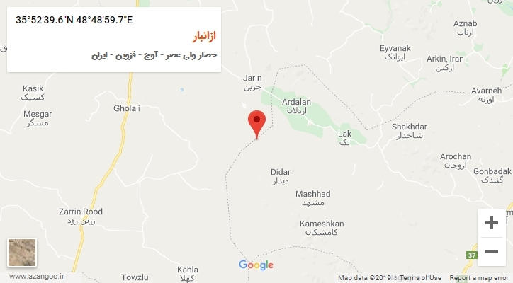 روستای ازانبار بر روی نقشه