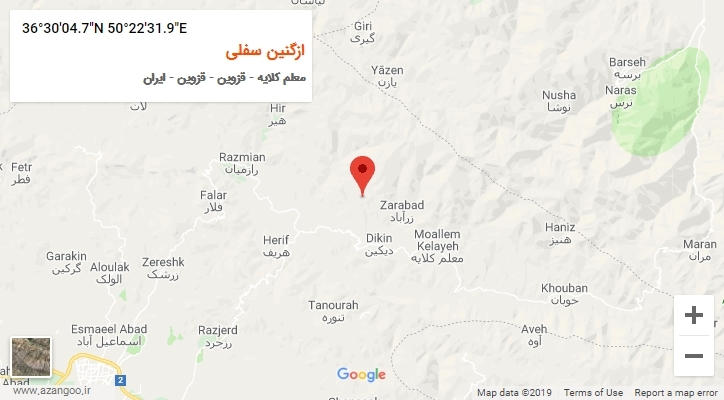 روستای ازگنین سفلی بر روی نقشه