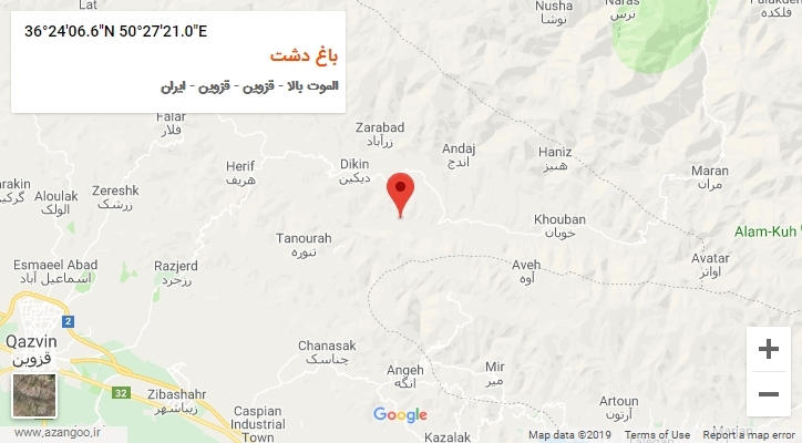 روستای باغ دشت بر روی نقشه