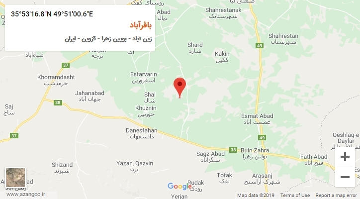روستای باقرآباد بر روی نقشه