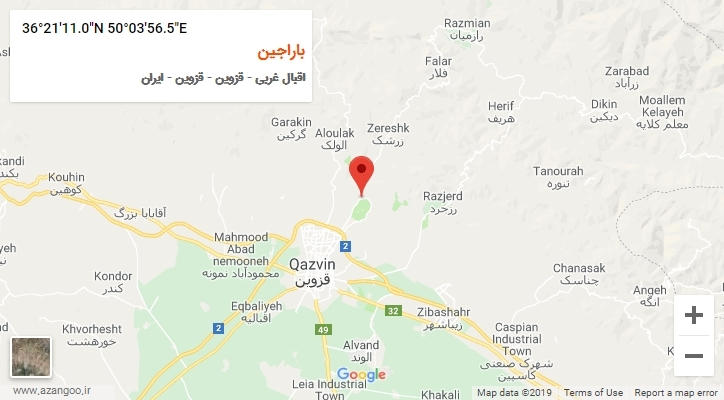 روستای باراجین بر روی نقشه