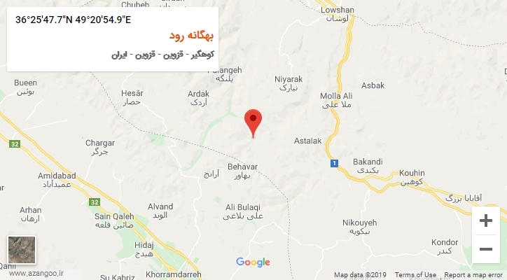 روستای بهگانه رود بر روی نقشه