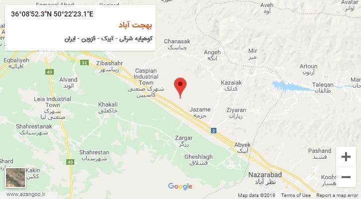 روستای بهجت آباد بر روی نقشه