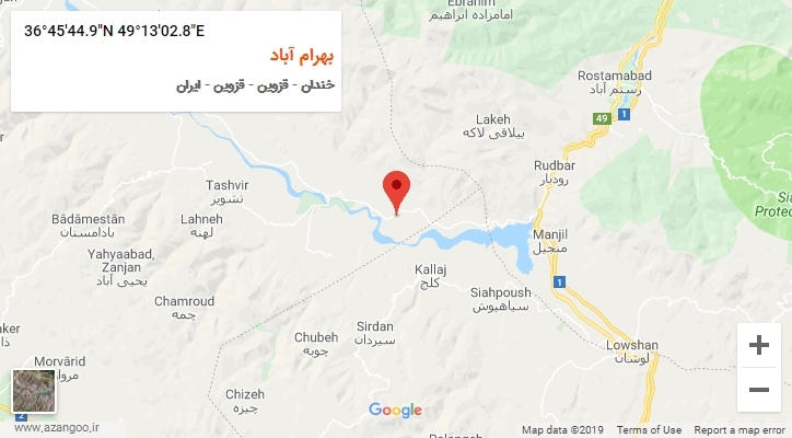 روستای بهرام آباد بر روی نقشه