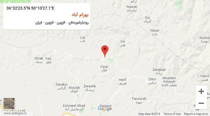 روستای بهرام آباد بر روی نقشه