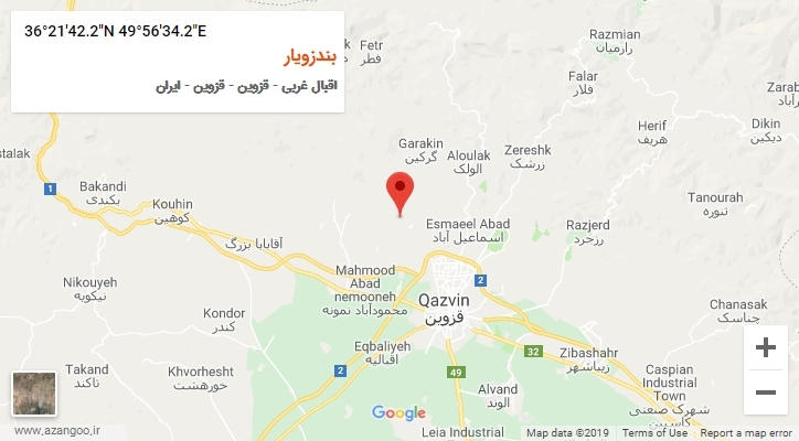 روستای بندزویار بر روی نقشه