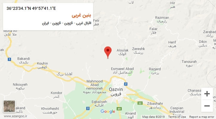 روستای بنین غربی بر روی نقشه