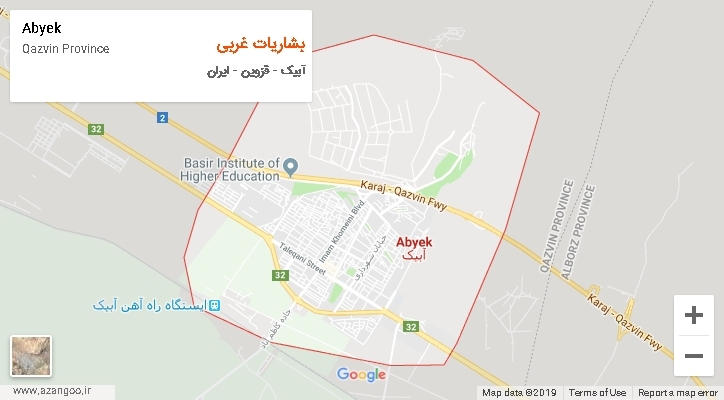دهستان بشاریات غربی بر روی نقشه