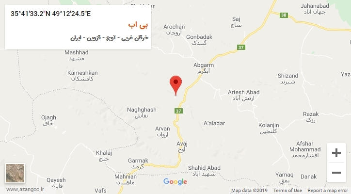 روستای بی اب بر روی نقشه