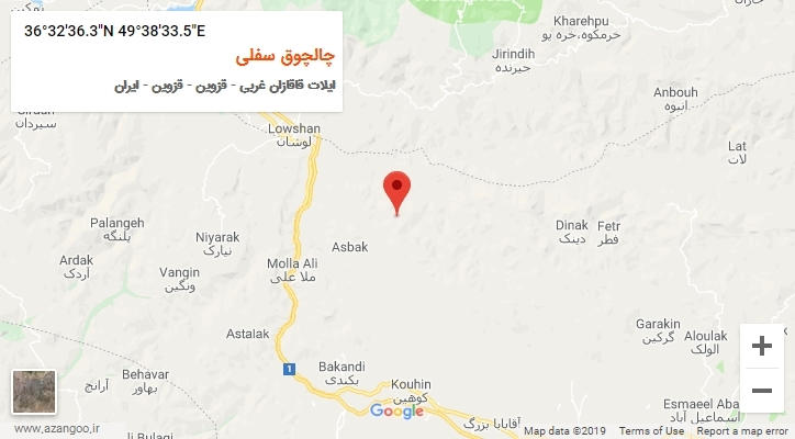 روستای چالچوق سفلی بر روی نقشه