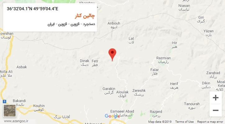 روستای چالین کنار بر روی نقشه