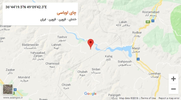روستای چای اوباسی بر روی نقشه