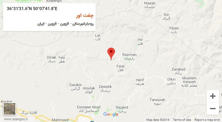 روستای چفت اور بر روی نقشه