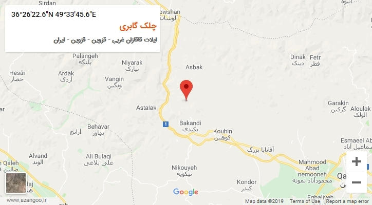 روستای چلک گابری بر روی نقشه