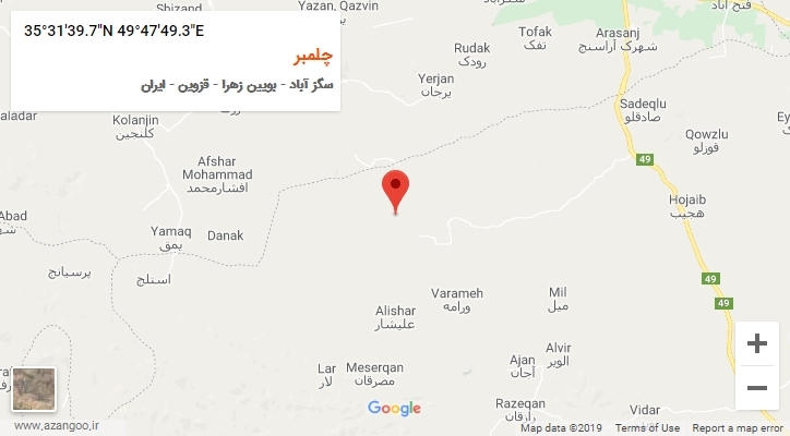 روستای چلمبر بر روی نقشه