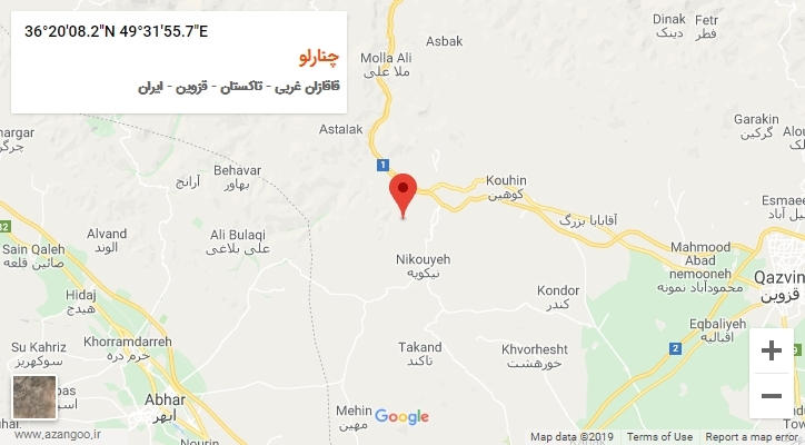 روستای چنارلو بر روی نقشه