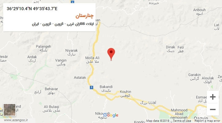 روستای چنارستان بر روی نقشه