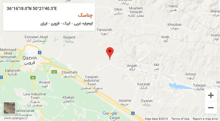 روستای چناسک بر روی نقشه