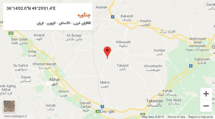 روستای چنگوره بر روی نقشه