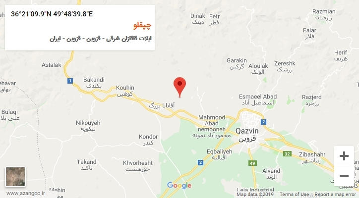 روستای چپقلو بر روی نقشه