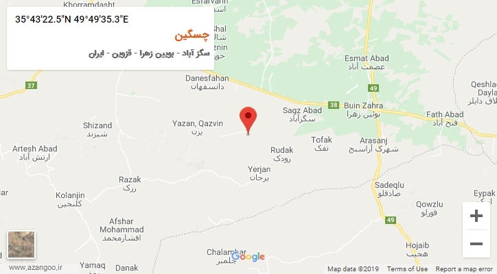 روستای چسگین بر روی نقشه