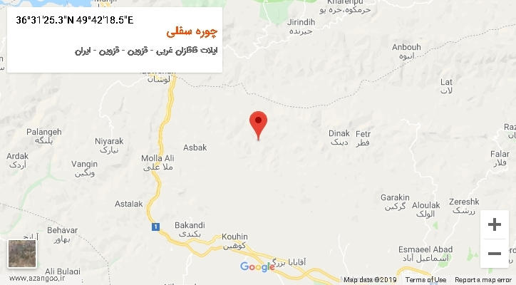 روستای چوره سفلی بر روی نقشه