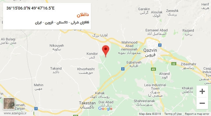 روستای داغلان بر روی نقشه