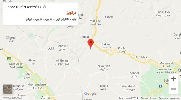 روستای درگویز بر روی نقشه