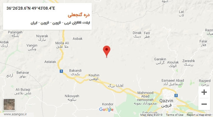 روستای دره گنجعلی بر روی نقشه