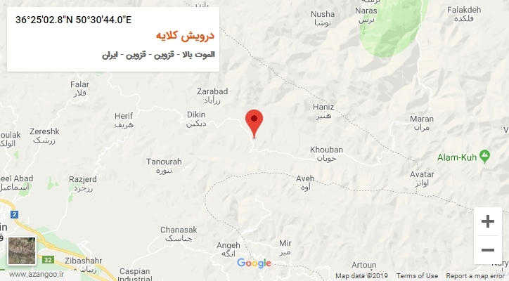 روستای درویش کلایه بر روی نقشه