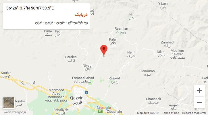 روستای دریابک بر روی نقشه