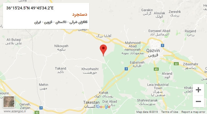 روستای دستجرد بر روی نقشه