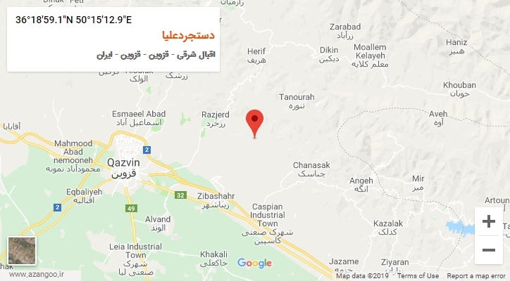 روستای دستجردعلیا بر روی نقشه