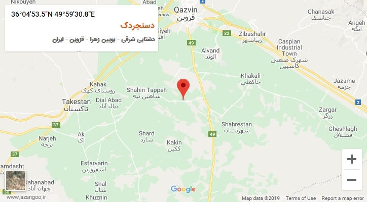 روستای دستجردک بر روی نقشه