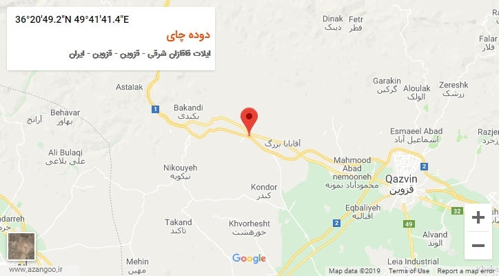روستای دوده چای بر روی نقشه