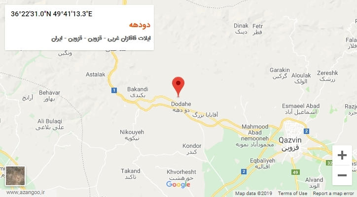 روستای دودهه بر روی نقشه