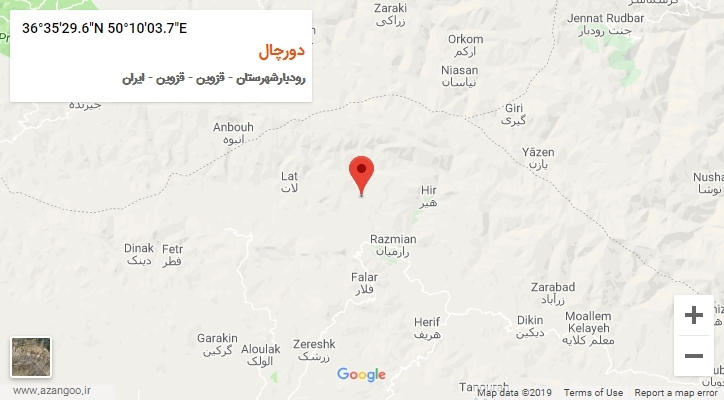 روستای دورچال بر روی نقشه