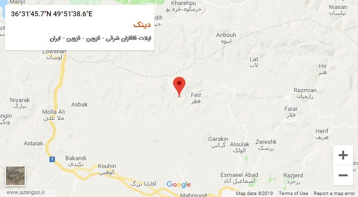 روستای دینک بر روی نقشه