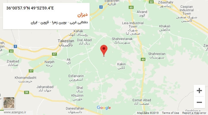 روستای دیزان بر روی نقشه