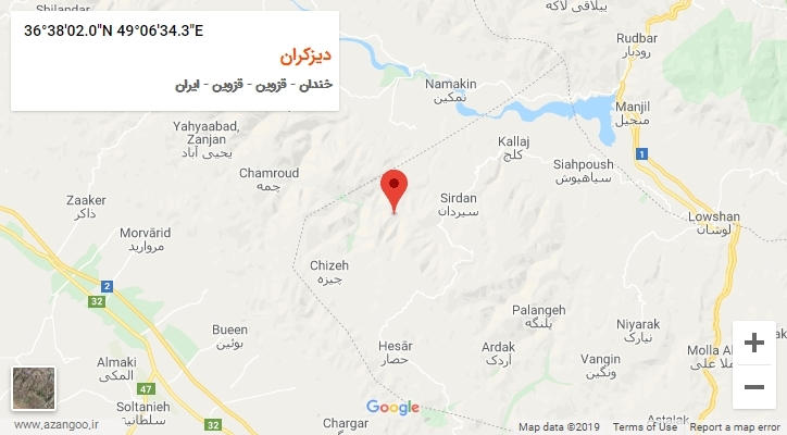 روستای دیزکران بر روی نقشه
