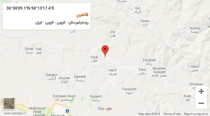 روستای فانفین بر روی نقشه