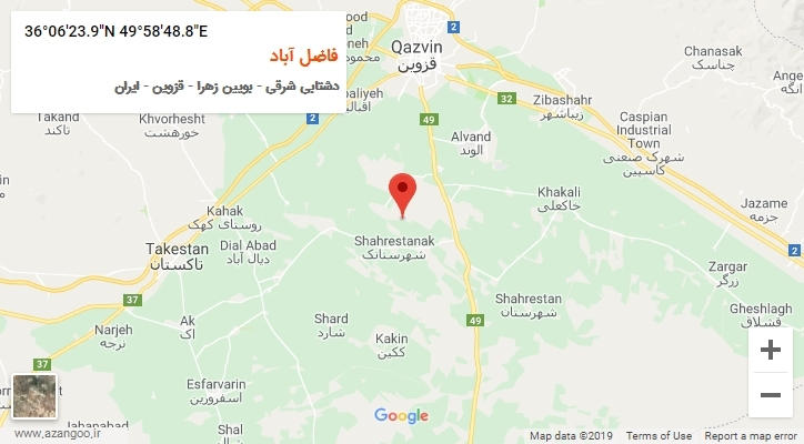 روستای فاضل آباد بر روی نقشه