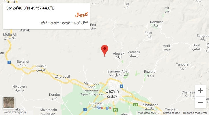 روستای گاوچال بر روی نقشه