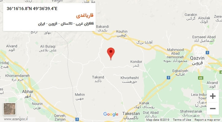 روستای قاریاغدی بر روی نقشه