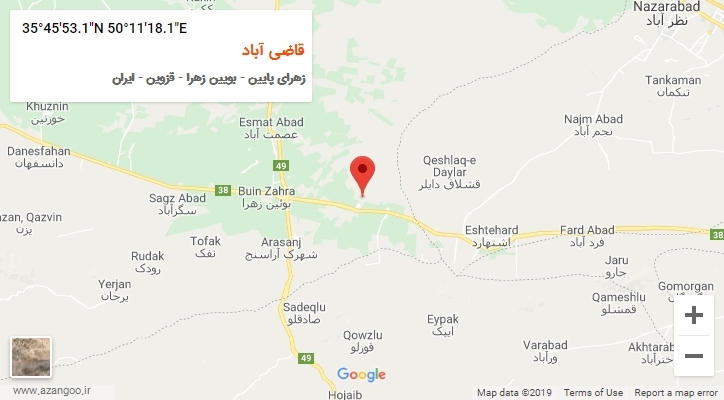 روستای قاضی آباد بر روی نقشه